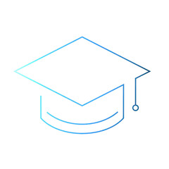 Graduation cap education icon png blue digital graphic