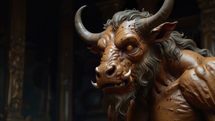 A grotesquely endearing singular minotaur his mismatch
