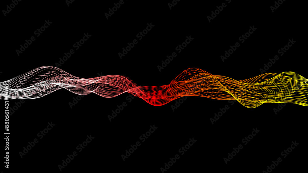 Poster abstract digital wave of particles background. futuristic point wave. technology background illustra