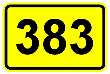 Illustration eines Schildes der Bundesstraße B 383 in Deutschland	