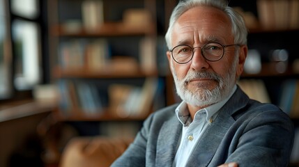 Elderly Man in a Modern Office