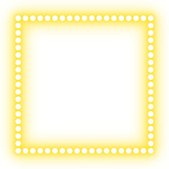Fototapeta premium Neon square dotted glowing frames isolated on transparent background