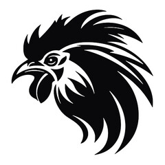 Rooster silhouette vector. Chicken cock silhouette,vector images isolated on white background