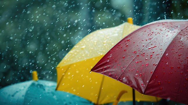 several umbrellas that bloom when it rains