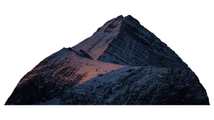 Dark mountain png sticker, nature design, transparent background