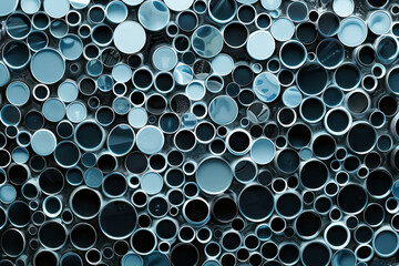Circle texture pattern background. black and blue abstract 3D background with round, textured geometric backdrop. Geometric shapes overlap creating harmonious abstract composition. 