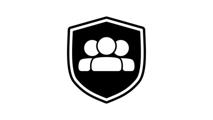protected group of people, black isolated silhouette