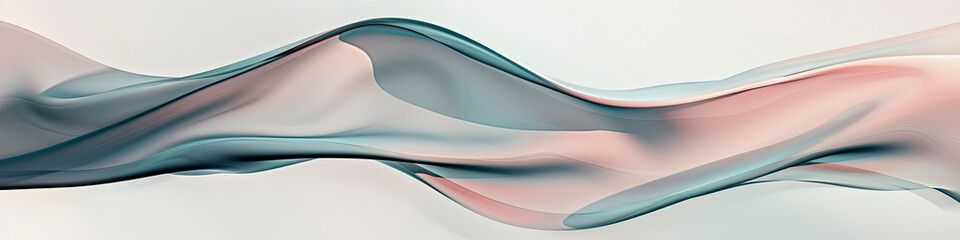 Naklejka premium An abstract composition of smooth, undulating waves in pastel colors, primarily featuring soft pink and navy blue hues that blend and flow across the frame in a gentle, fluid motion. Generative AI 