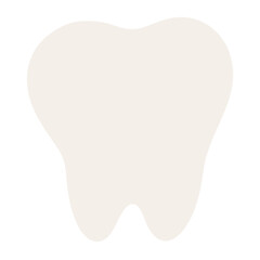 A white tooth shape on a plain background