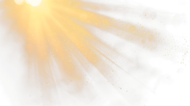 Sunlight with a glare on the camera on a black background