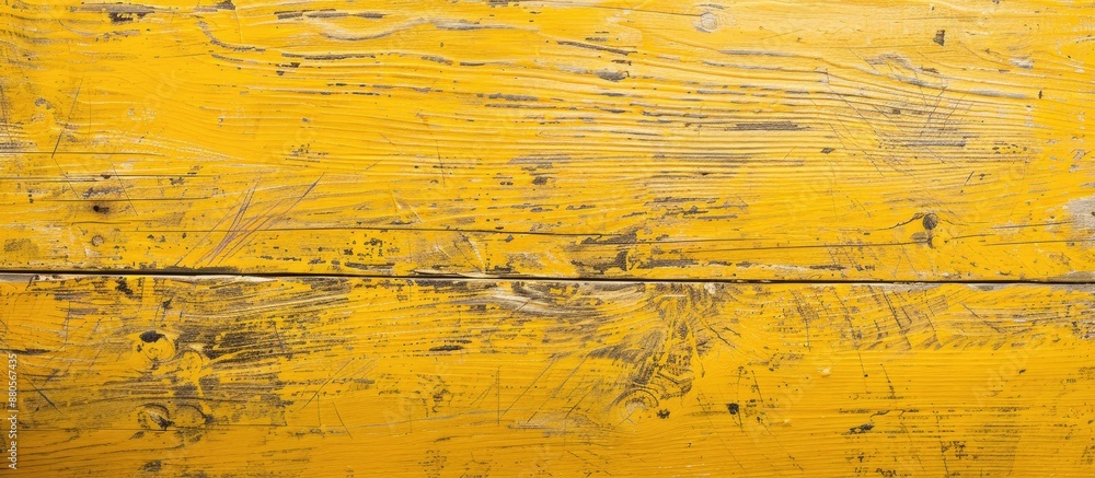 Poster high resolution copy space image of a natural background with a yellow color wooden surface covered 