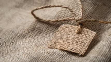 The tag on the tan fabric