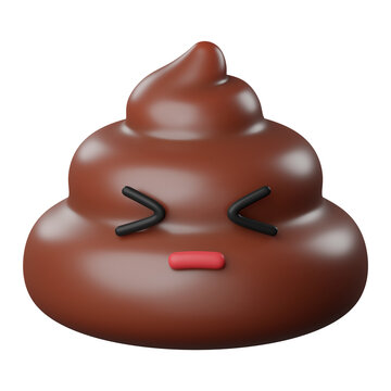 Png cute poop sticker, 3D rendering, transparent background