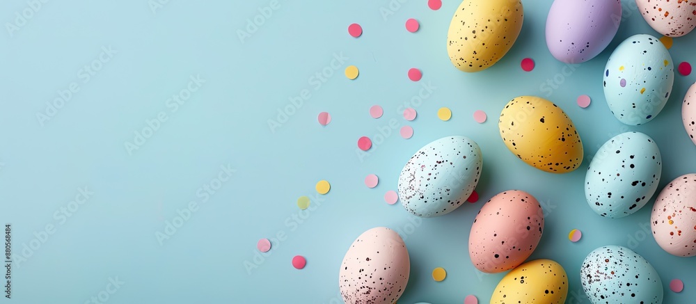Leinwandbilder colorful easter eggs arranged attractively on a background with ample copy space image