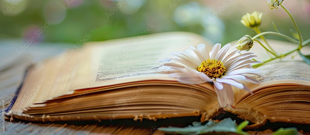 Poster Craft book with a flower design providing copy space image for text or pictures