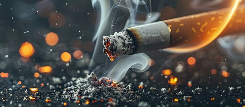 Quit the harmful habit of smoking cigarettes a poison that is damaging to health portraying a negative impact as a drug with a detrimental effect portrayed by a bad habit Add a copy space image