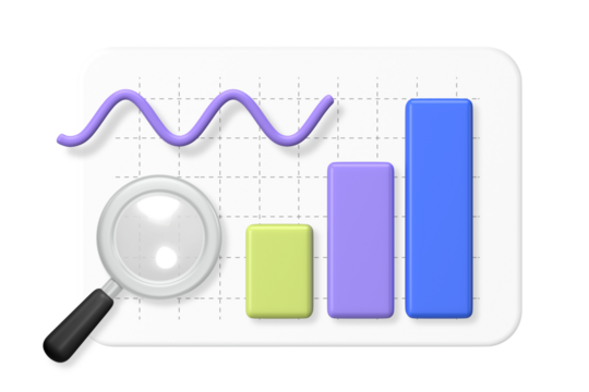 Market share projection png sticker, 3D graphic, transparent background