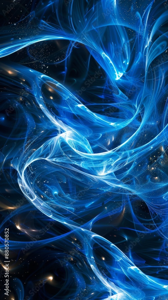 Poster abstract representation of plasma energy flowing through space, creating a dynamic and powerful scen