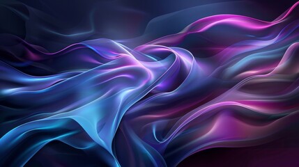Obraz premium Mesmerizing blue and purple wavy pattern evoking movement and fluidity, modern graphic design with vibrant colors exuding energy and flow
