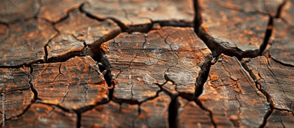 Aufkleber close up image of a cracked piece of wood against a plain background with copy space image