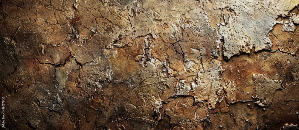 Aufkleber close up of a rough textured surface with natural earthy tones ideal for an architectural or abstrac