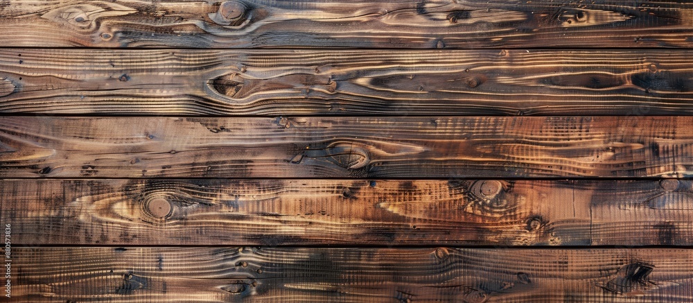 Fototapete Top view of a wooden background or texture with empty space for adding images or text. copy space available