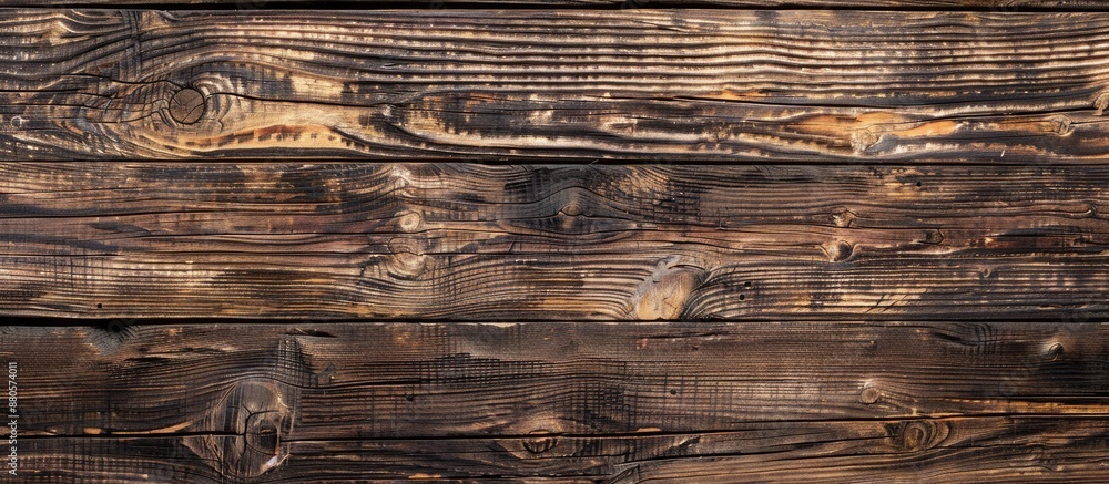 Poster rustic brown wooden plank with a weathered appearance stains cracks and an aged texture perfect for 