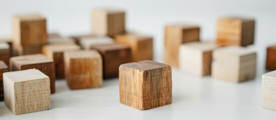 Wooden cubes are flipped to switch slow start to fast start on a lovely table with a white backdrop ideal for business and fast start concept offering copy space image