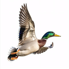 Obraz premium Mallard Duck (Anas platyrhynchos) in flight