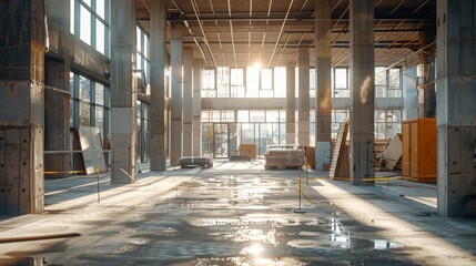 construction site, indoor, empty, day time