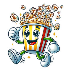 fr&ouml;hliches Comic-Popcorn-Motiv f&uuml;r Spa&szlig; im Kino