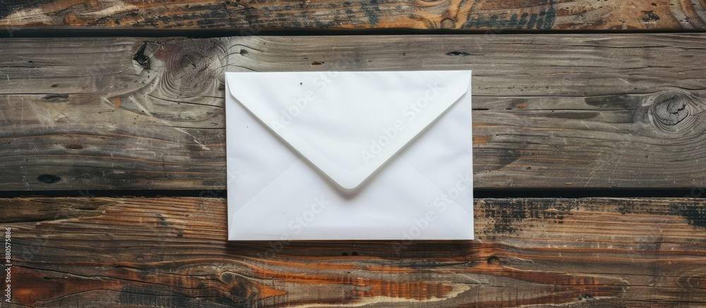 Fototapete view from above of an envelope with available copy space image