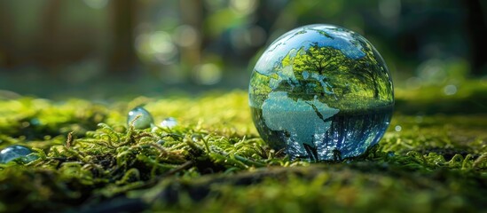 Glass like Earth showcases ecology in a copy space image