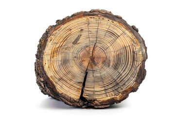 Obraz premium A split log, often used as firewood or in crafting projects