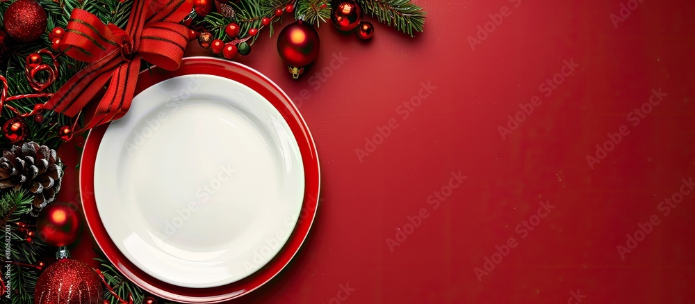 Canvas Prints Christmas background with plate accent and copy space image