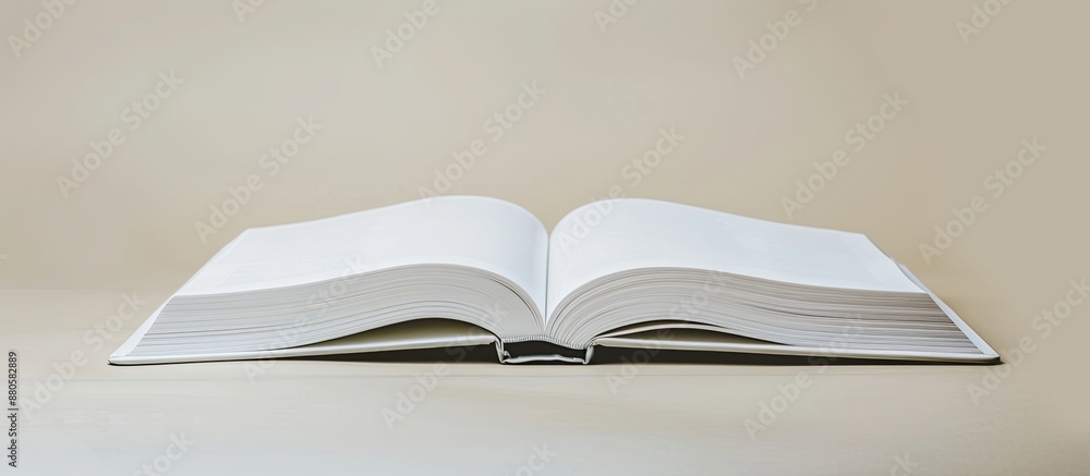 Leinwandbilder a white book on a gentle gradient backdrop with blank copy space image