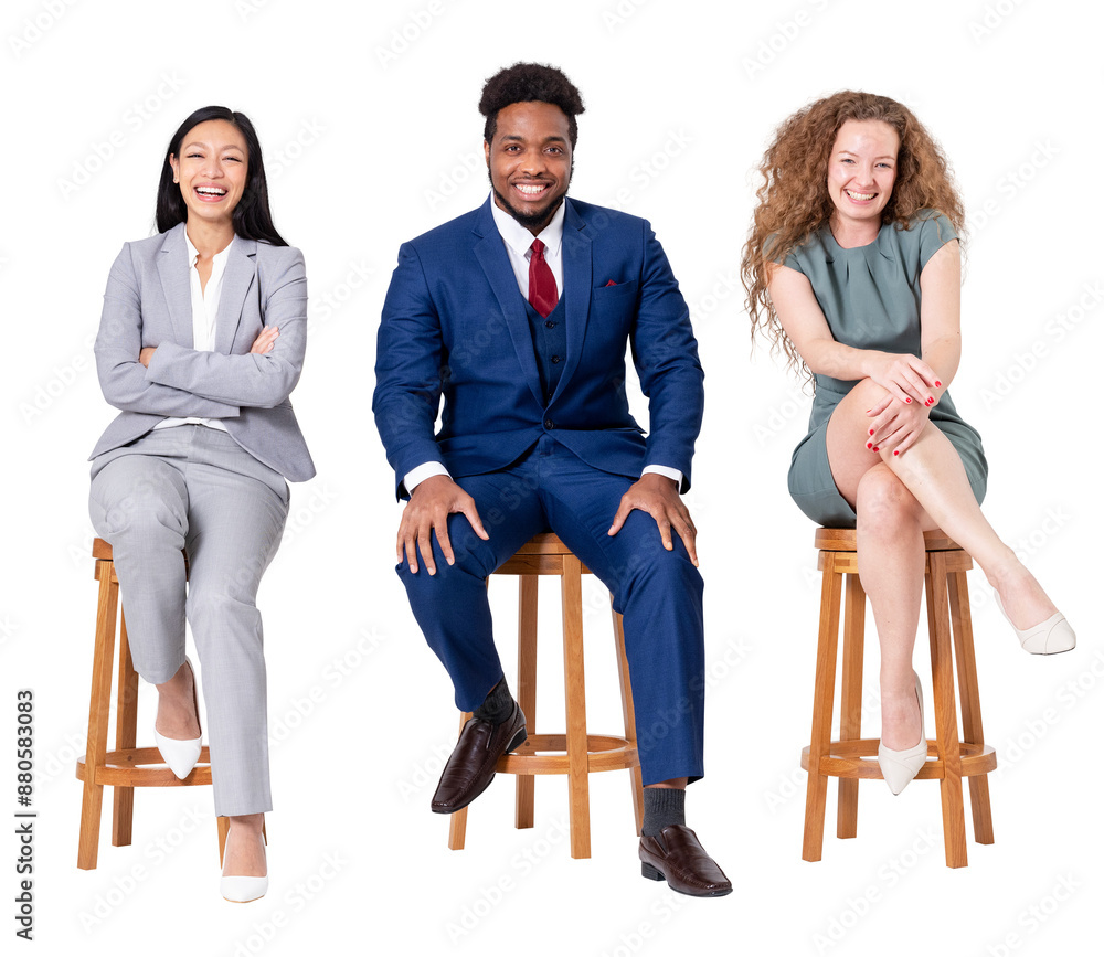 Canvas Prints png successful business people mockup sitting on a wooden stool jobs and career campaign