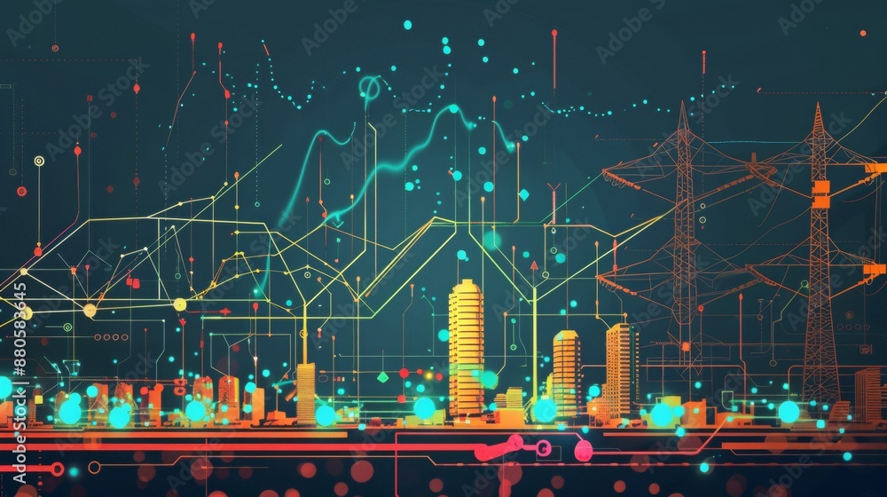 Aufkleber a graph depicting predictive analytics for demand forecasting in the energy sector