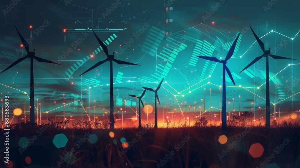Aufkleber a graph depicting predictive analytics for demand forecasting in the energy sector