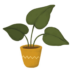 Heartleaf philodendron in a pot sticker © Rawpixel.com