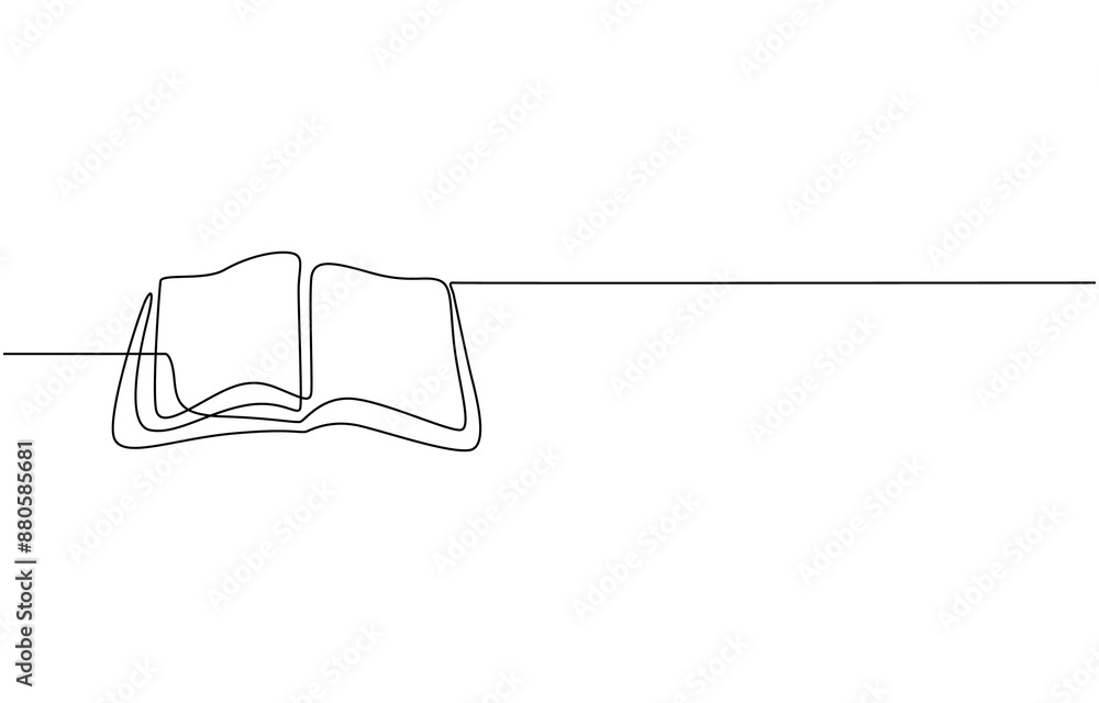 Poster abstract open book as line drawing on white background. vector, abstract open book as line drawing o