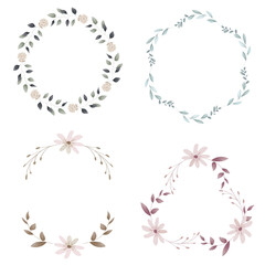 Blank leafy frame set social ads template transparent png