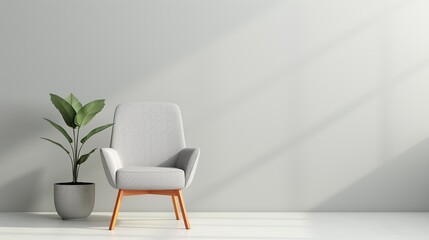 Fototapeta premium An elegant home office with a simple desk and minimal decor creating a productive and aesthetically pleasing workspace Illustration, Image, , Minimalism,