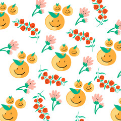 Cute summer doodle patterned background illustration