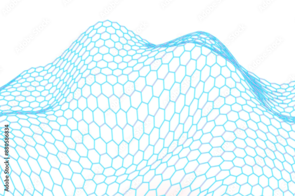Poster blue 3d wave pattern design element