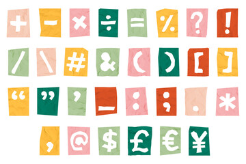 Png punctuation marks symbols typography set