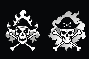  skull and bones isolated icon. skull and bones editable t-shirt, logo sign symbol design illustration.