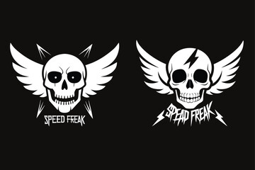 Human Skull logo icon illustration design, t-shirt vector design for printing