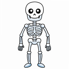 Skeleton vector illustration, skeleton head vector art, halloween skeleton silhouette, skeleton of a person