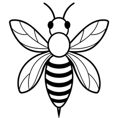 Bee line art vector illustrations
